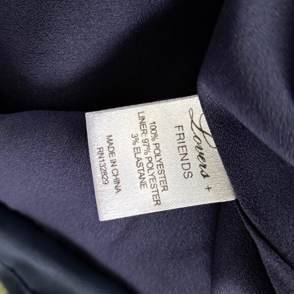 NWT LOVERS & FRIENDS Lucy Navy Cutout Shoulder Chiffon Mini Dress Size Small - Picture 11 of 12